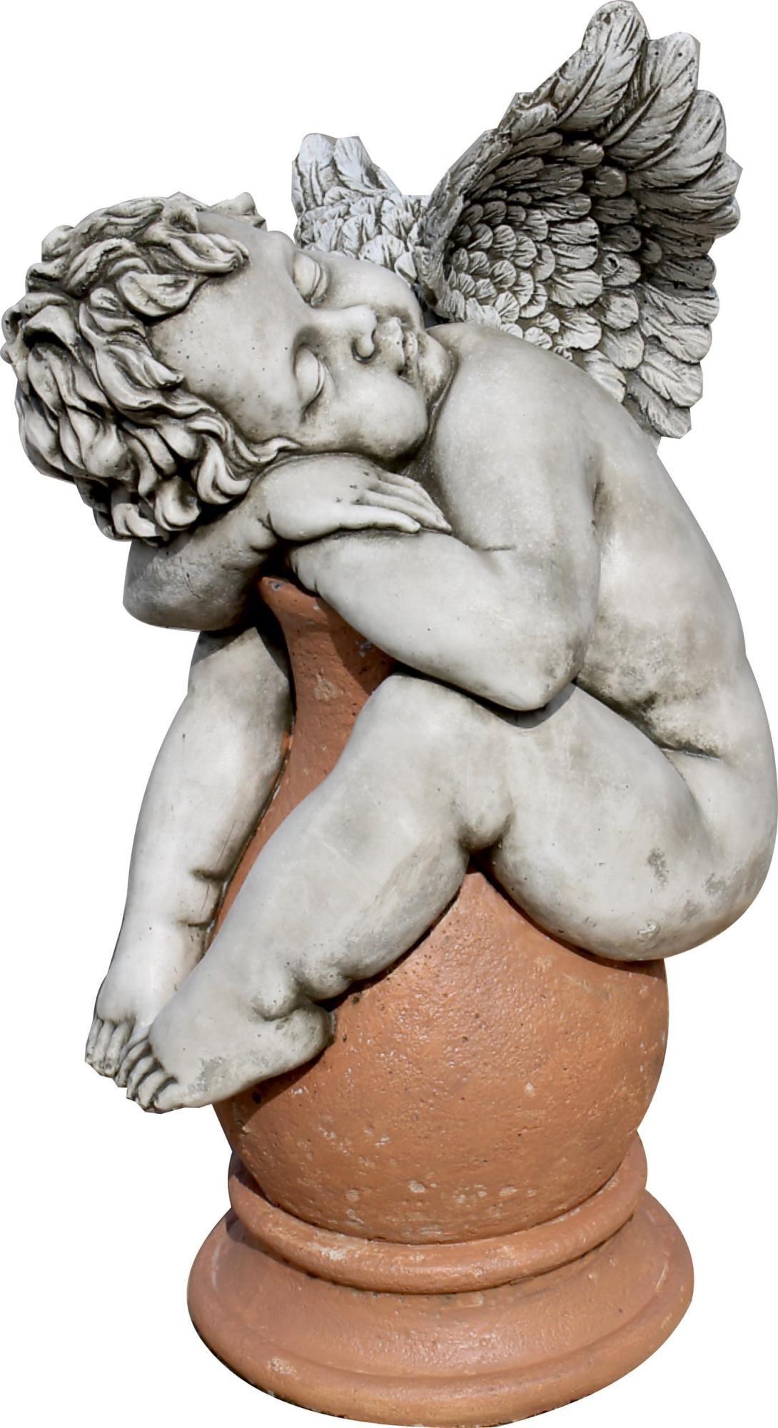 Figura decorativa ángel dormido de 63 cm ceniza