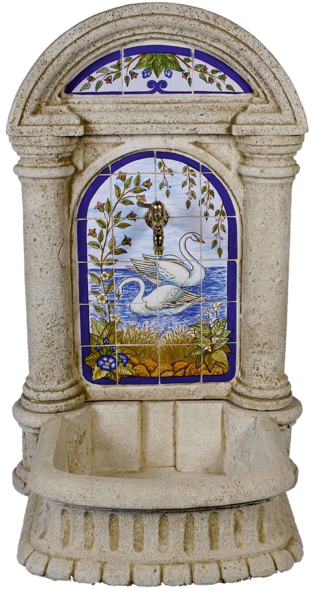 Fuente romana con cisnes en ocre