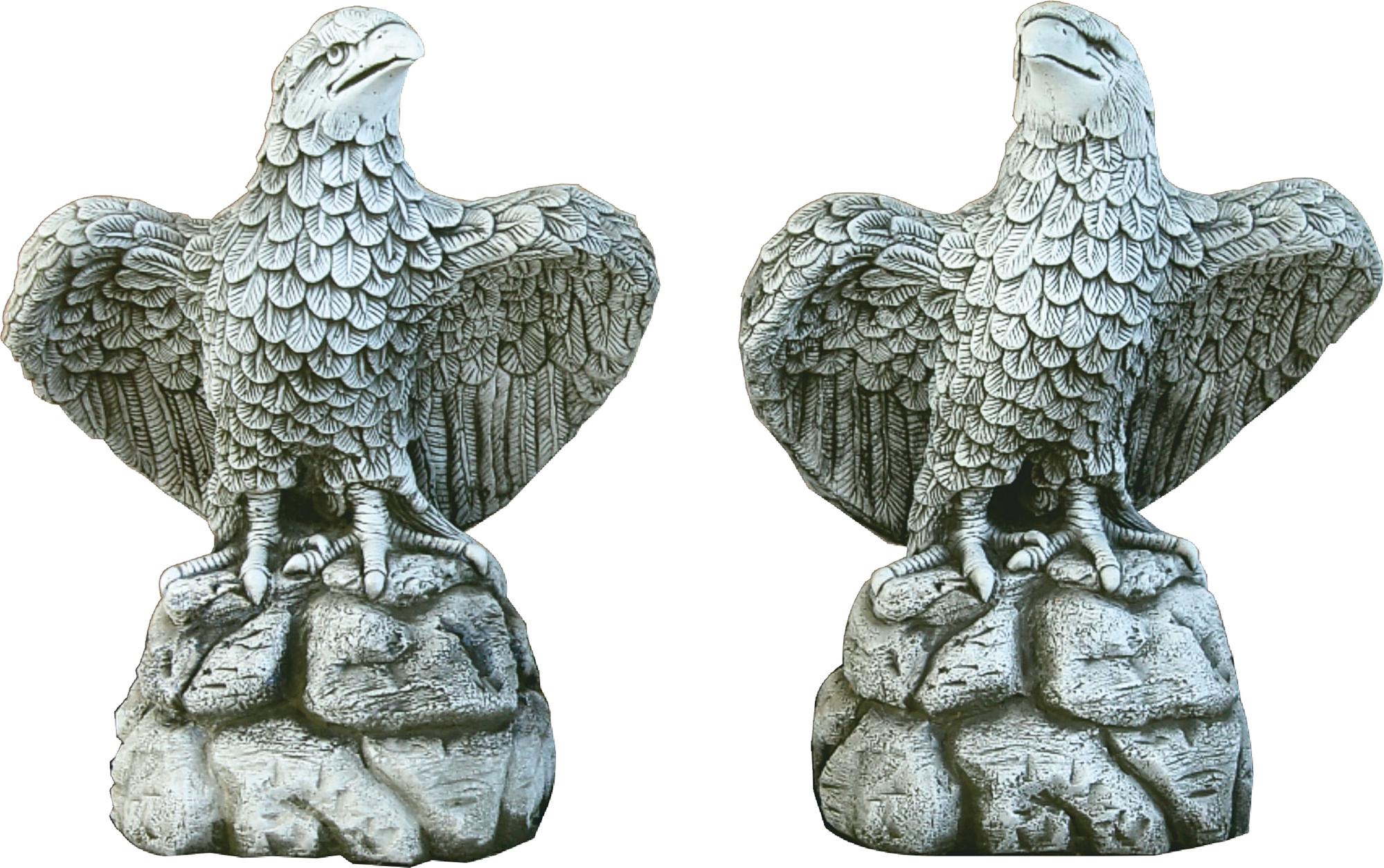 Figura decorativa pareja de águilas americanas de 36 cm ceniza