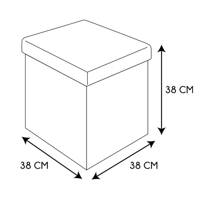 Puff Geo plegable almacenaje cuadrado color gris claor 38x30 cm  (anchoxalto)