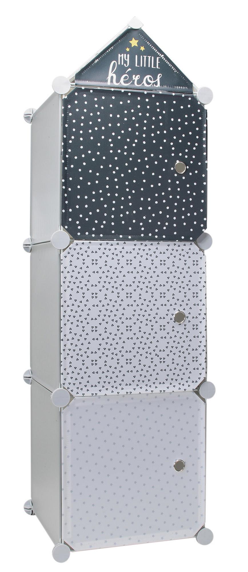 Estantería 3 cubos infantil color blanco y negro 34x110x32 cm (anchoxaltoxfondo) de la marca Sin marca