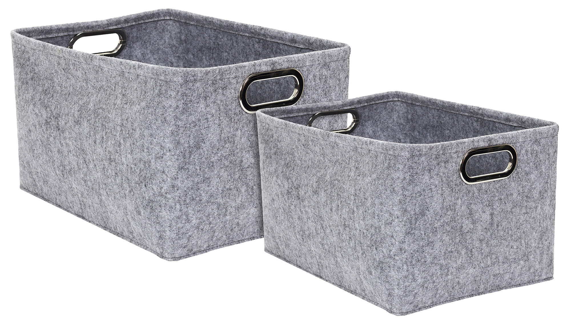 Set 2 cestas de poliéster color gris de de 30x40x24 cm
