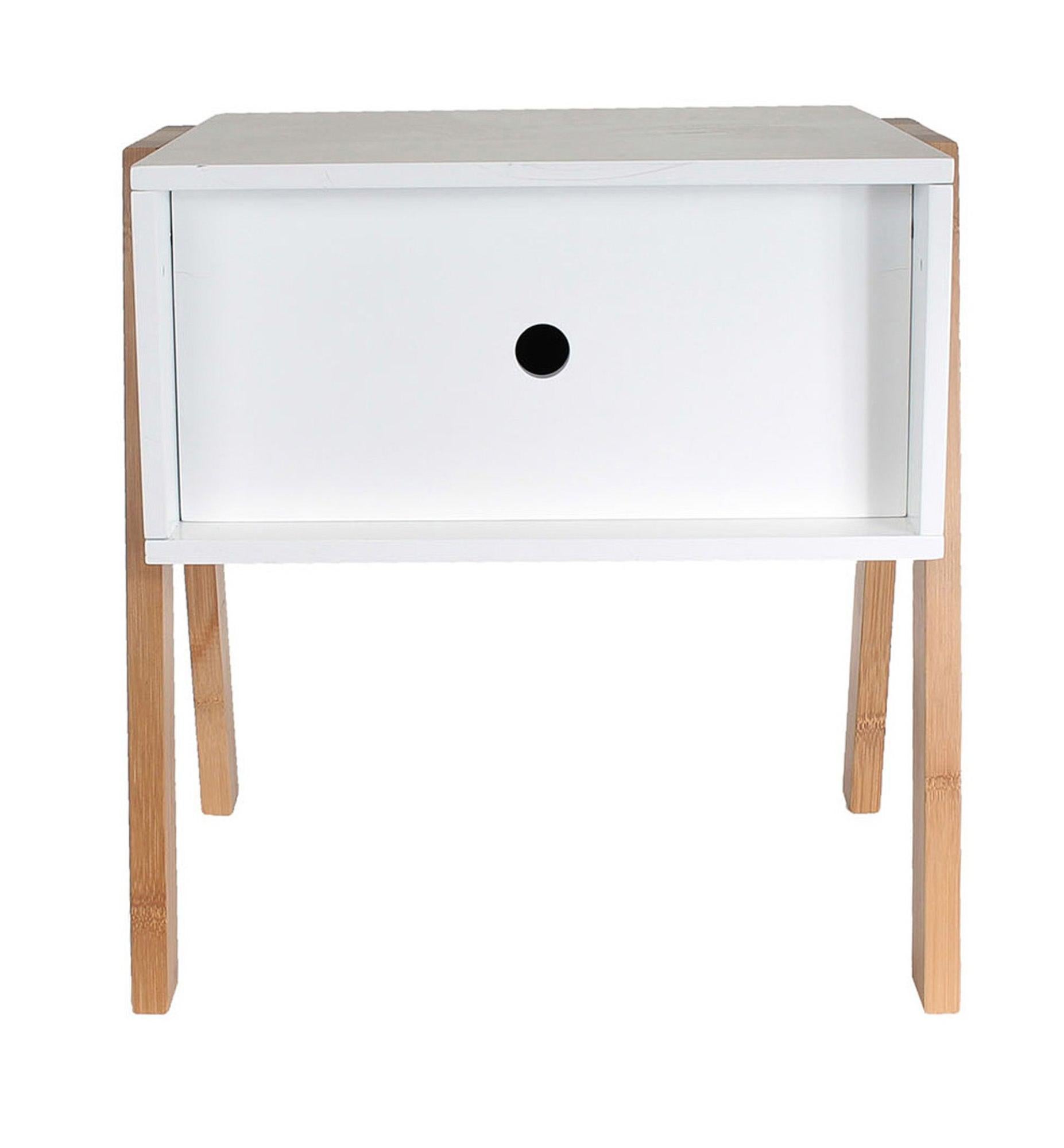 Cajonera kit adhara de madera color blanco con un cajón de 45,3x35x44cm