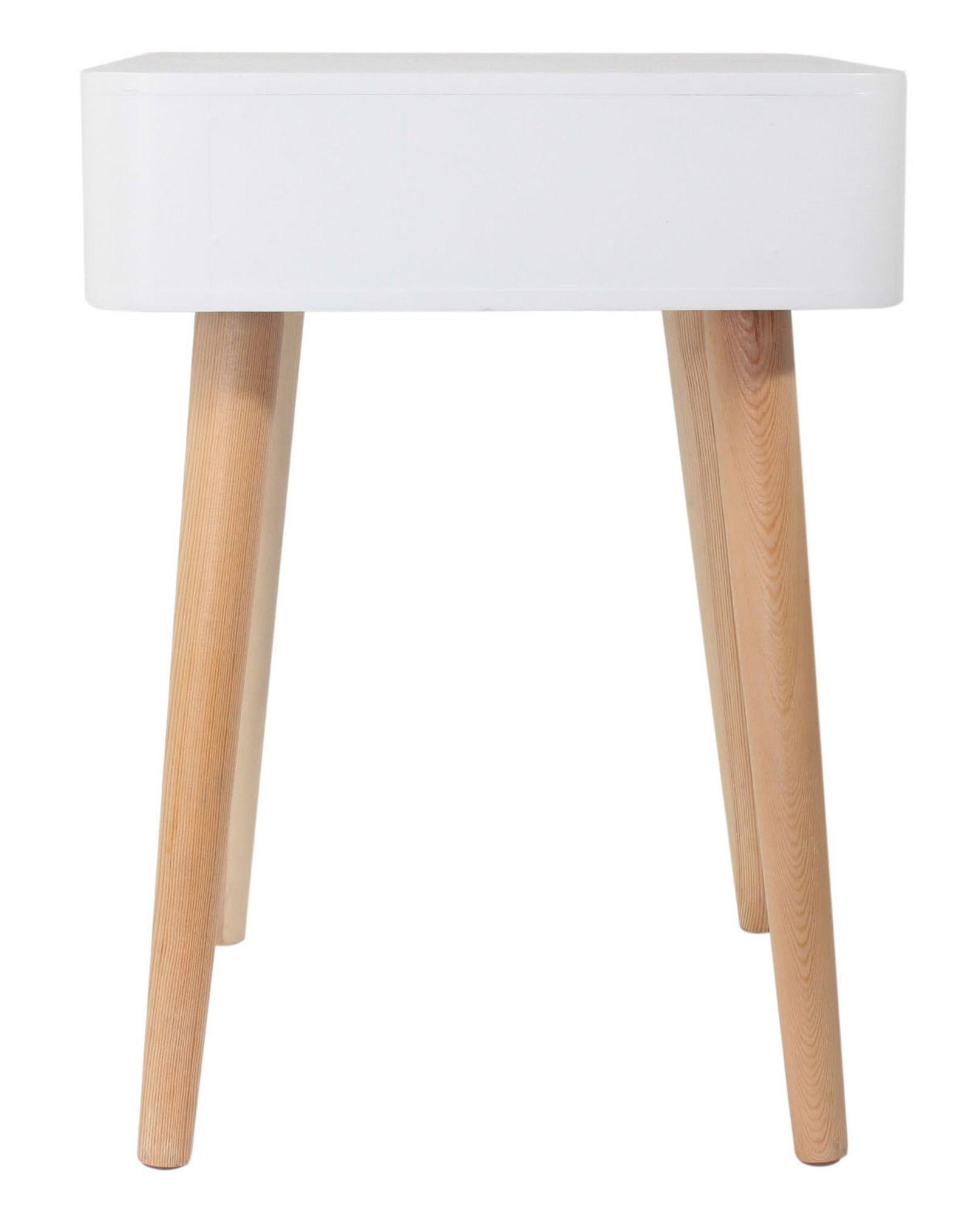 Cajonera Lynx de madera color blanco con un cajón de 48x35x35cm Leroy