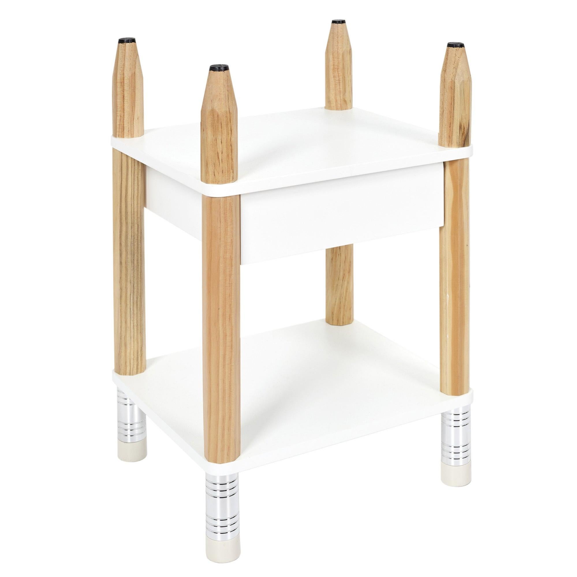Cajonera kit pencil de madera color blanco con un cajón de 51x30x34cm