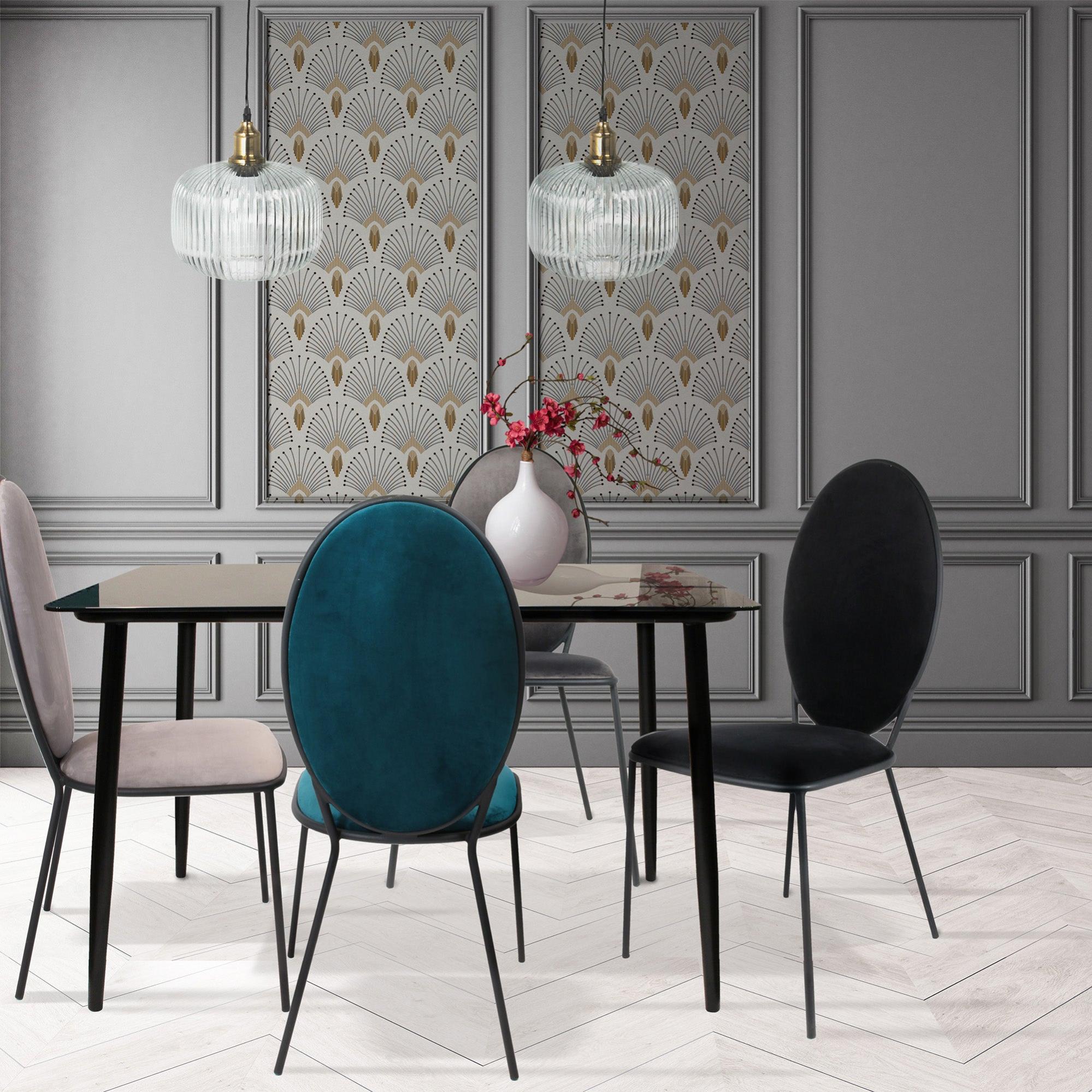 de comedor cristal negro 110x75x70 cm (largoxaltoxancho) | Leroy Merlin