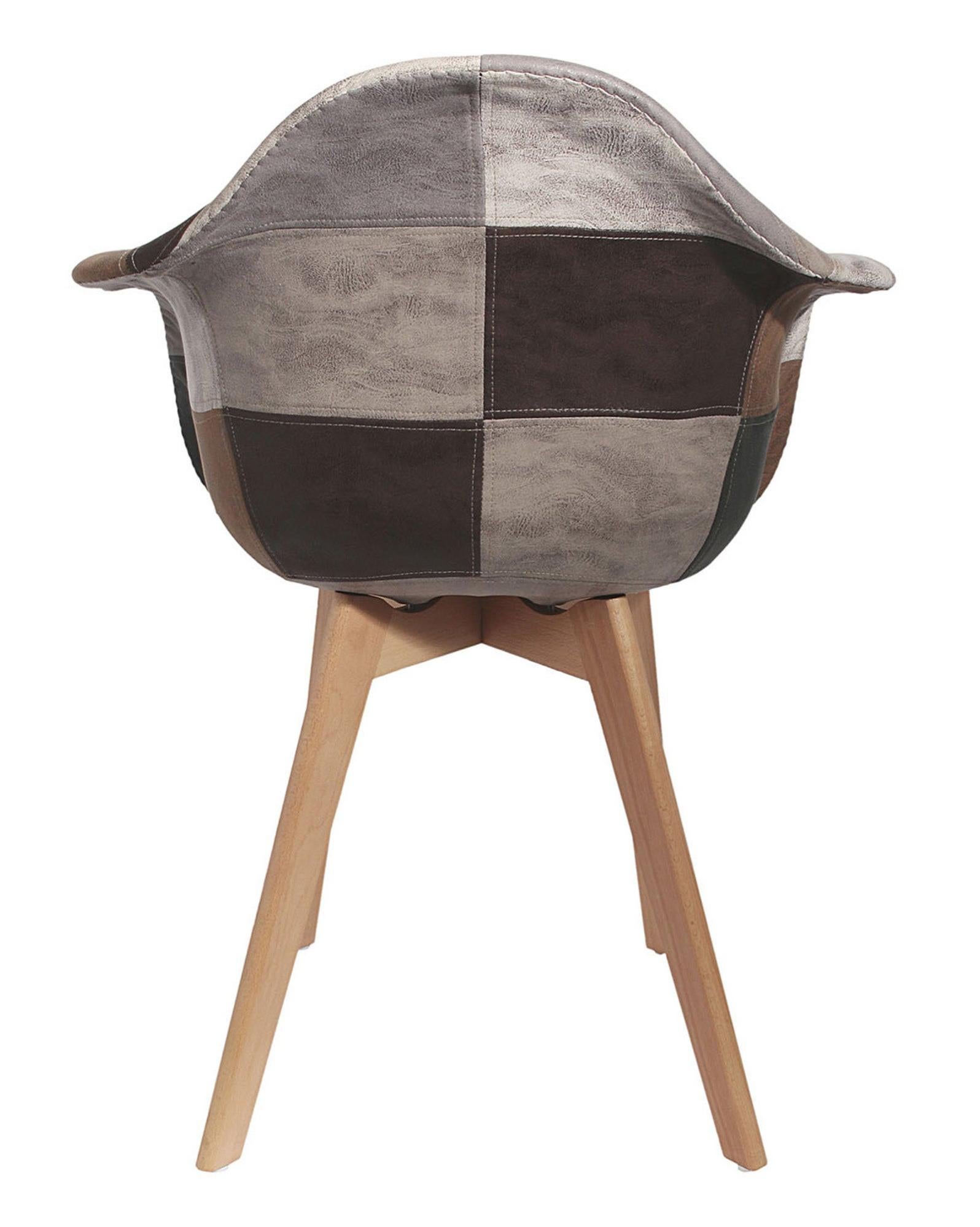 Set 2 sillas de comedor patchwork multicolor (tonos marrón)