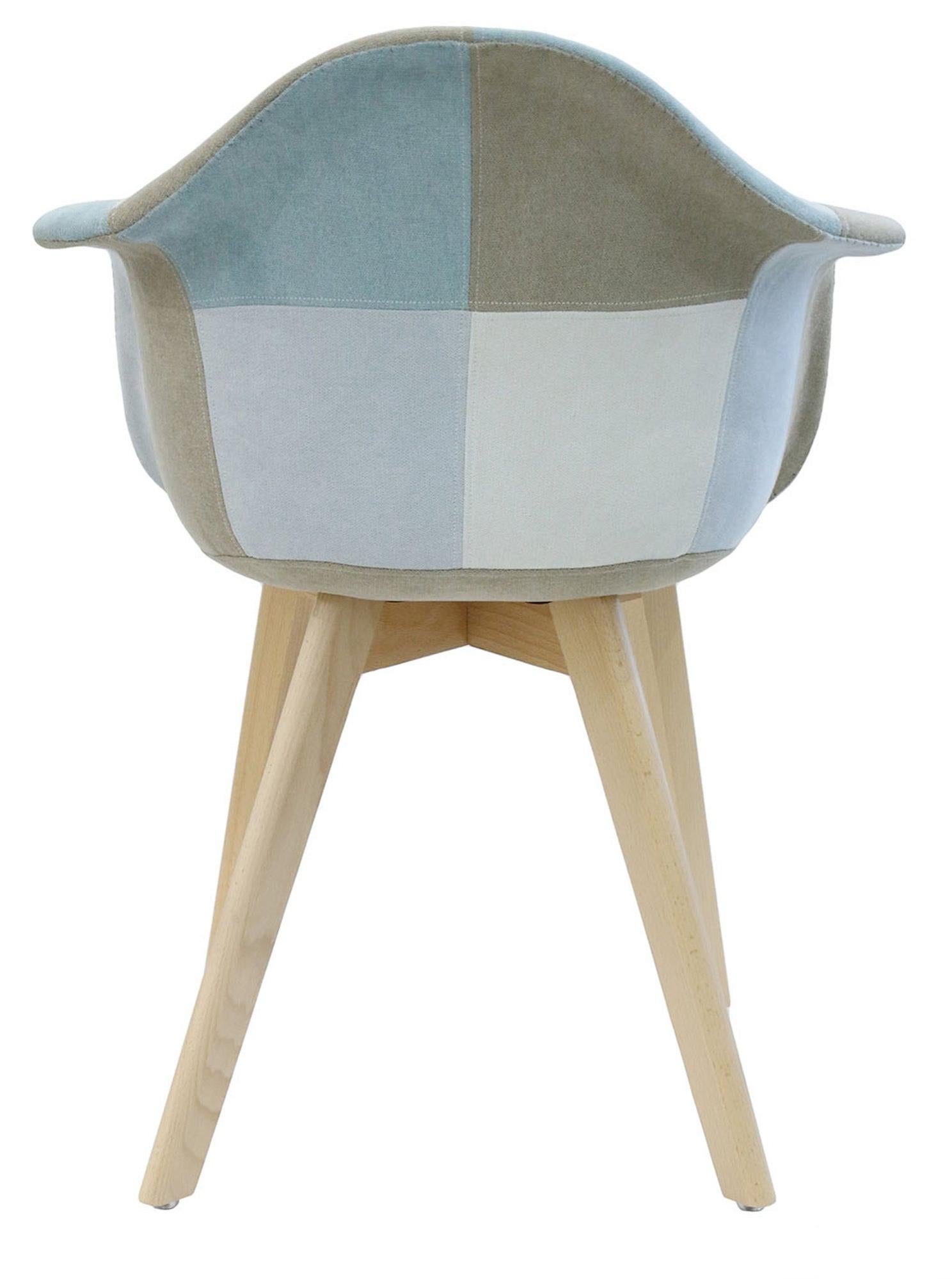 Set 2 sillas de comedor patchwork multicolor (tonos beige)