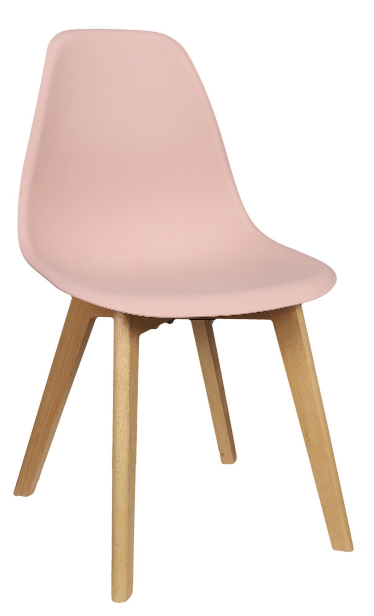 Set 2 sillas de comedor scandin color rosa