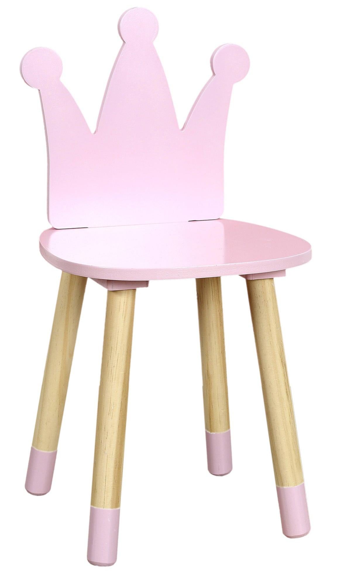 Silla infantil queen de madera color rosa de 54x27x28cm