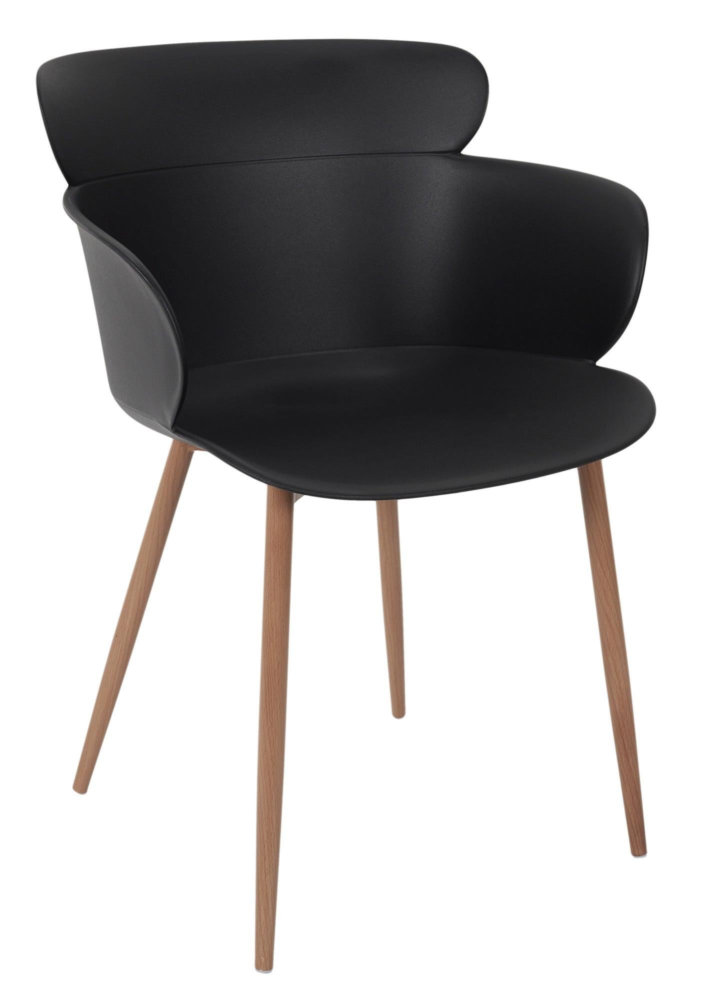 Set de 2 sillas de comedor lorens de madera color negro de 82x54x60cm