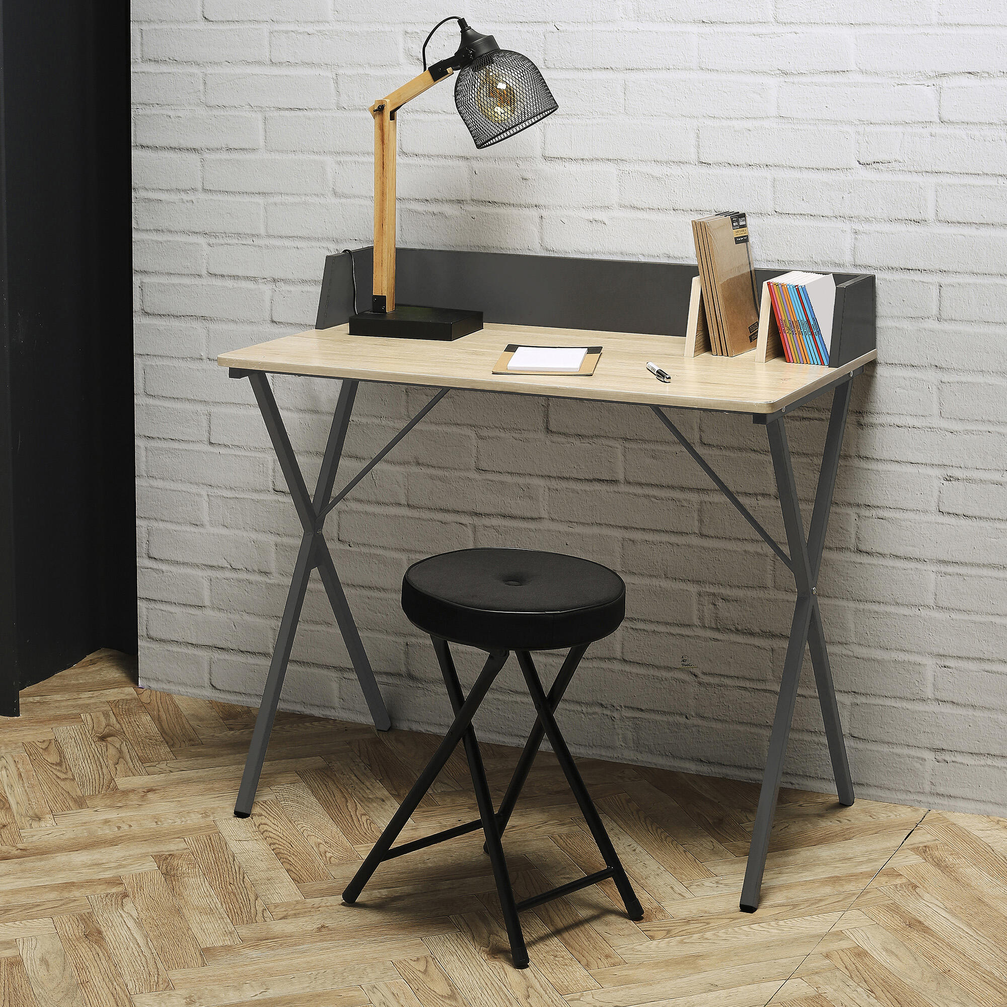 Mesa de escritorio shaw de mdf color negro de 50x84x90cm