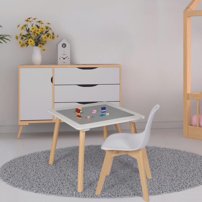 Mesa escritorio infantil blanco 52x52x44 cm | Leroy Merlin