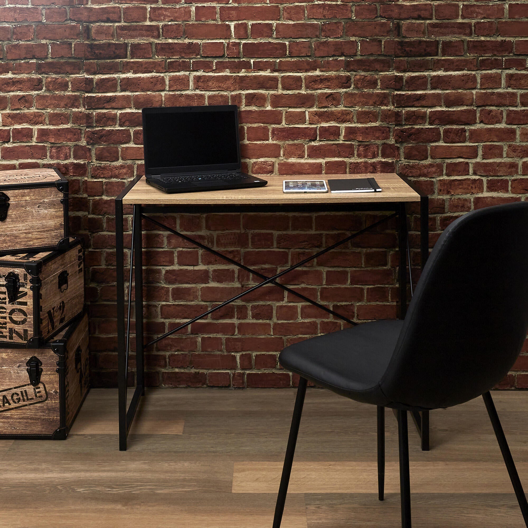 Mesa de escritorio de MDF color negro 70x60x100cm