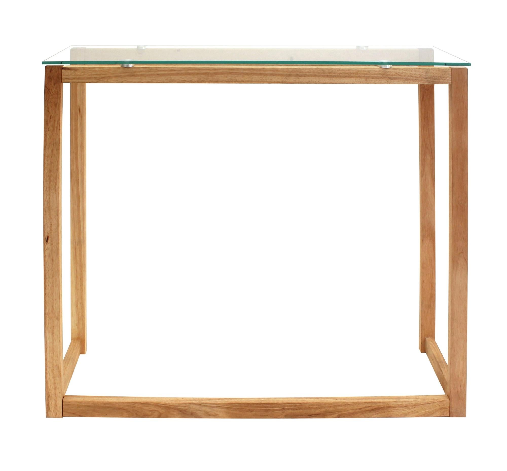 Mesa auxiliar nahan rectangular cristal y madera 100x87x32 cm (anchoxaltoxfondo)