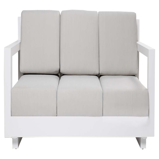Conjunto de muebles de jardín Luca de aluminio blanco para 5