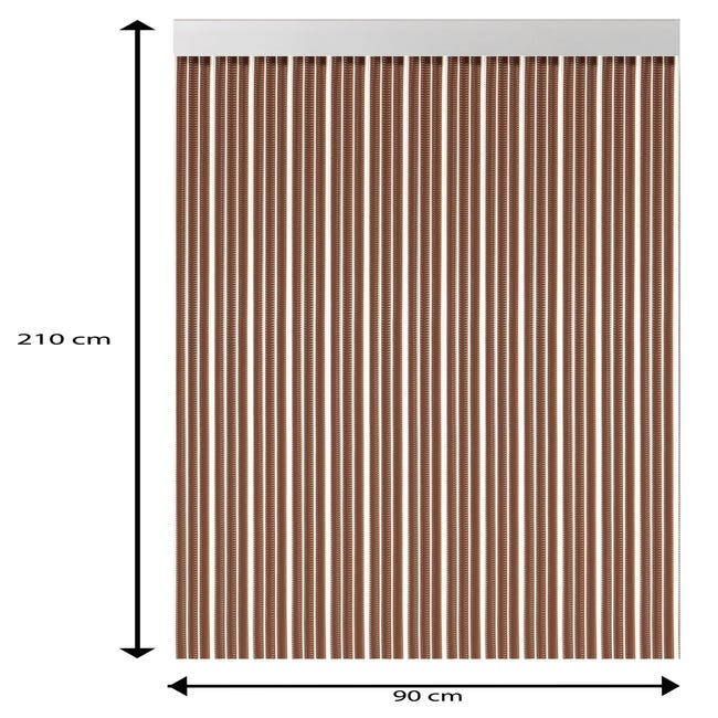 Cortina de puerta Lisboa marrón de 90x210 cm