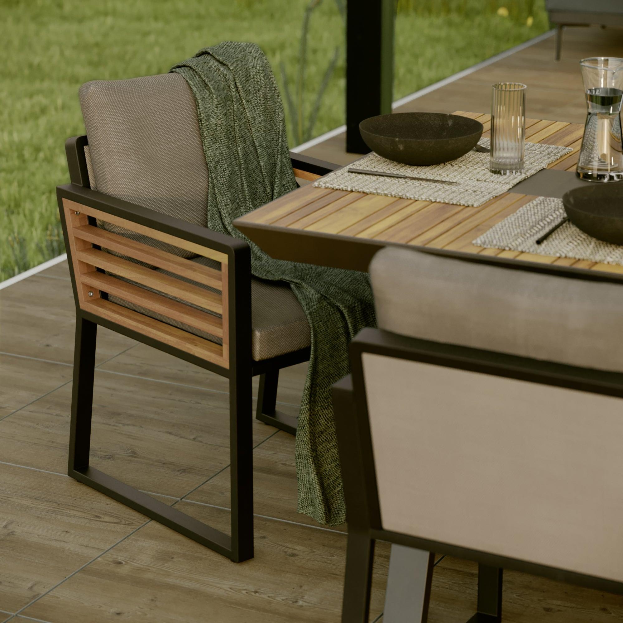 Mesa de jardín NATERIAL Ionis de aluminio/madera 200x75x100 cm Leroy