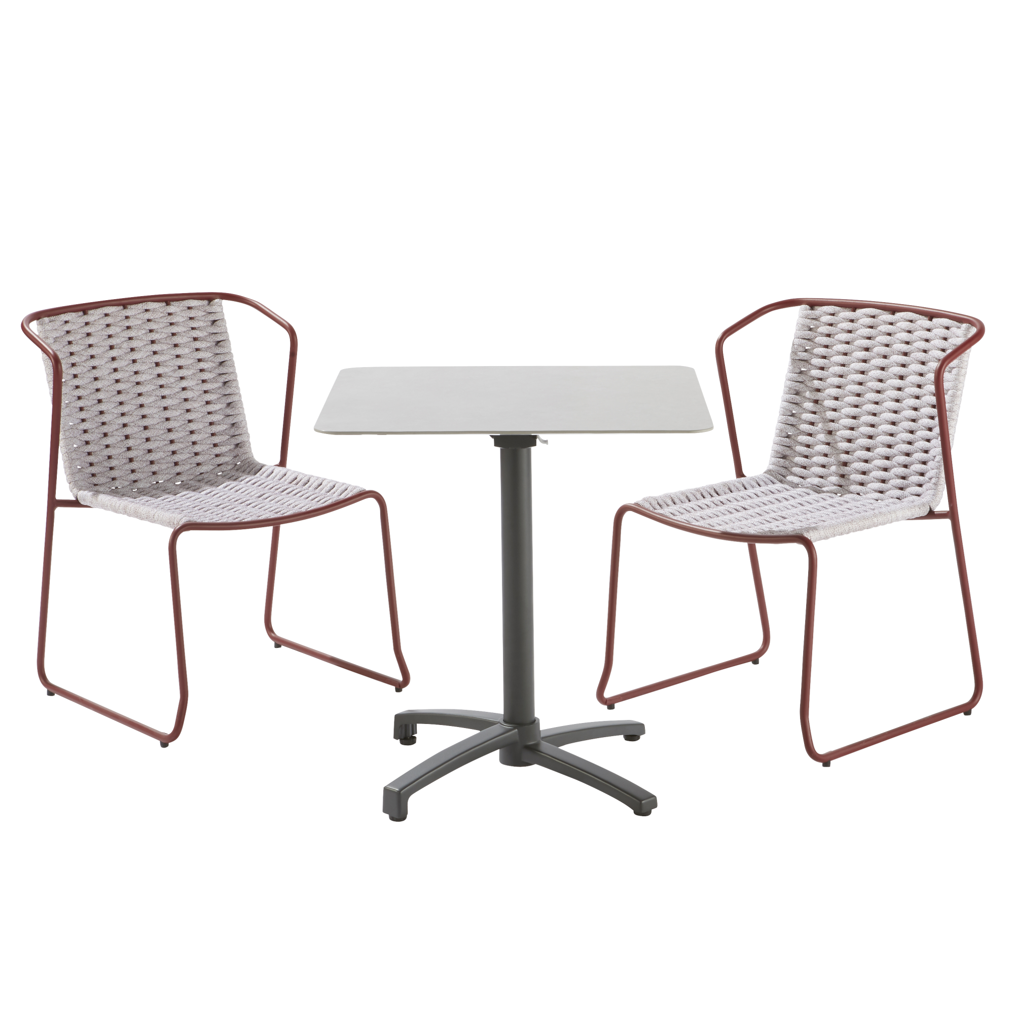 Silla de jardín naterial livia rope de aluminio rojo de la marca NATERIAL