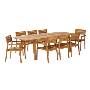 Mesa de comedor Edgar, tablero de madera maciza