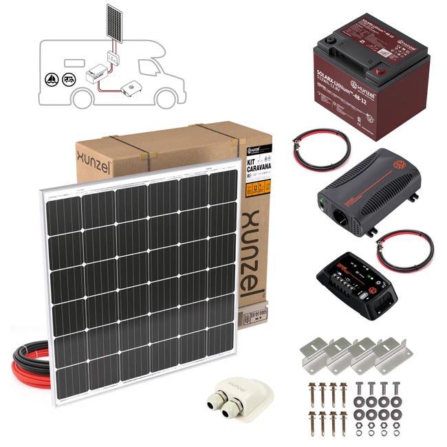Set Solar Fotovoltaico c/batería CARAVAN-XUNZEL-190W-SXLith48-12V