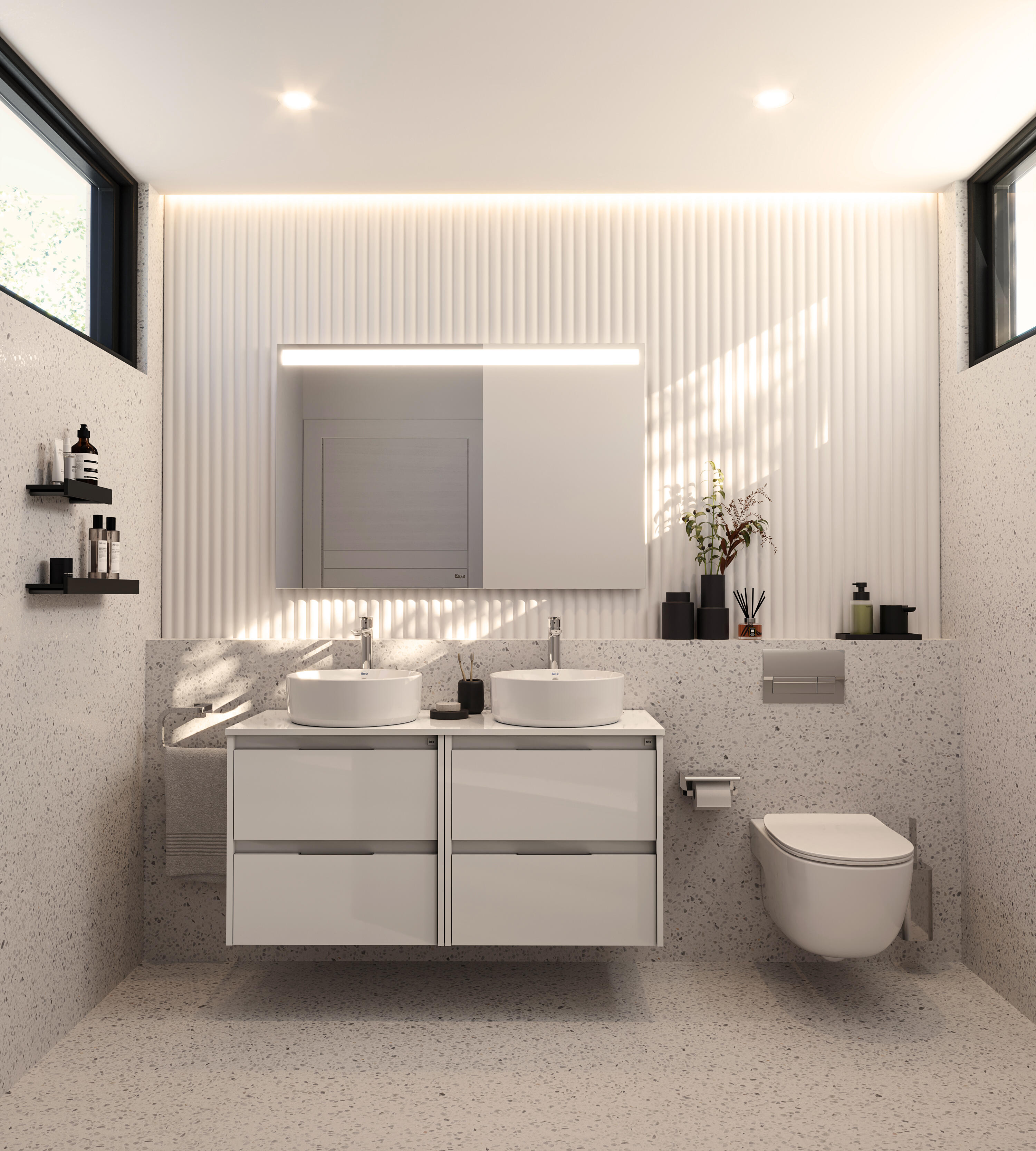 Mueble de baño con lavabo alpine roca blanco 120x46 cm
