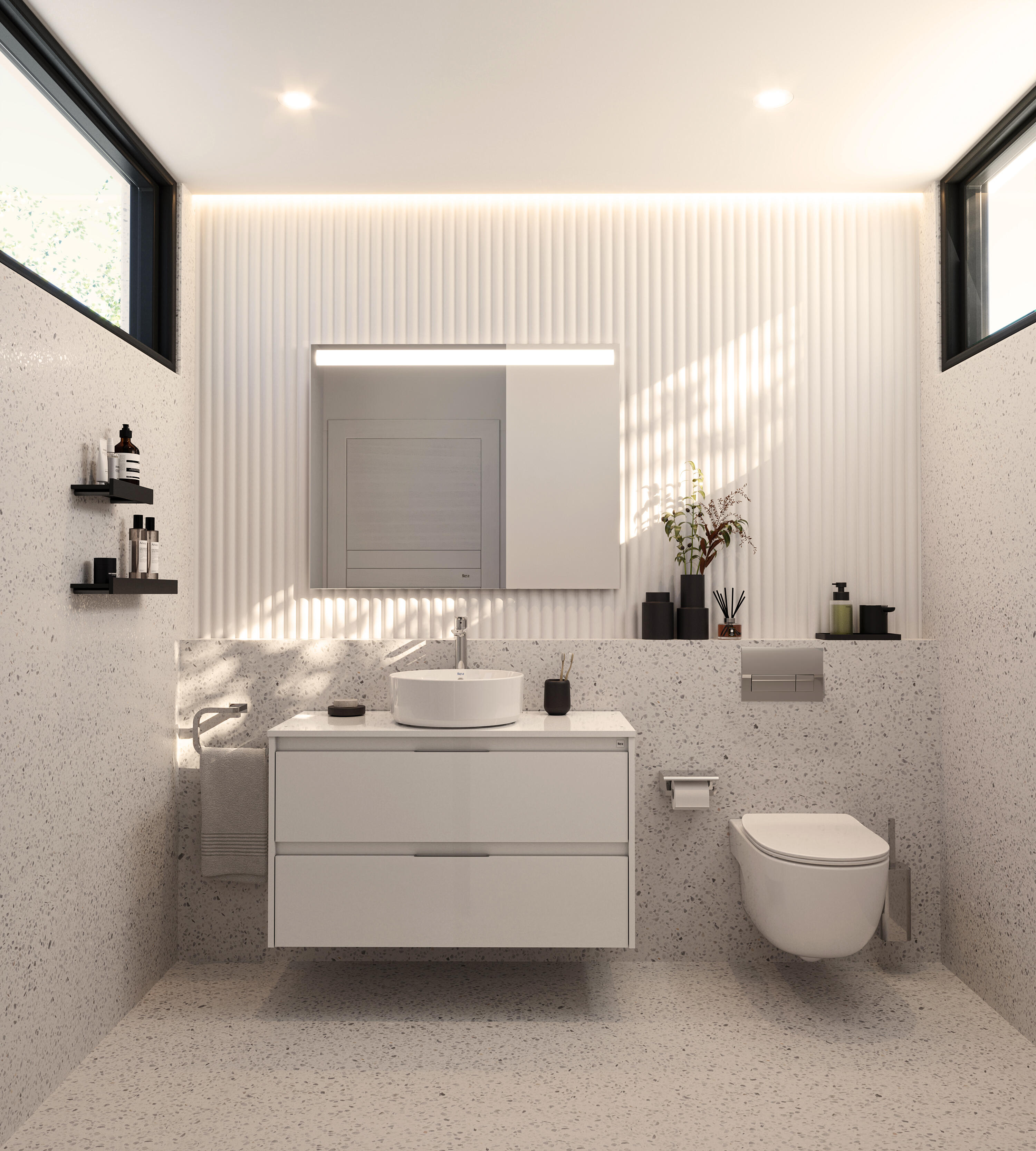 Mueble de baño con lavabo alpine roca blanco 80x46 cm
