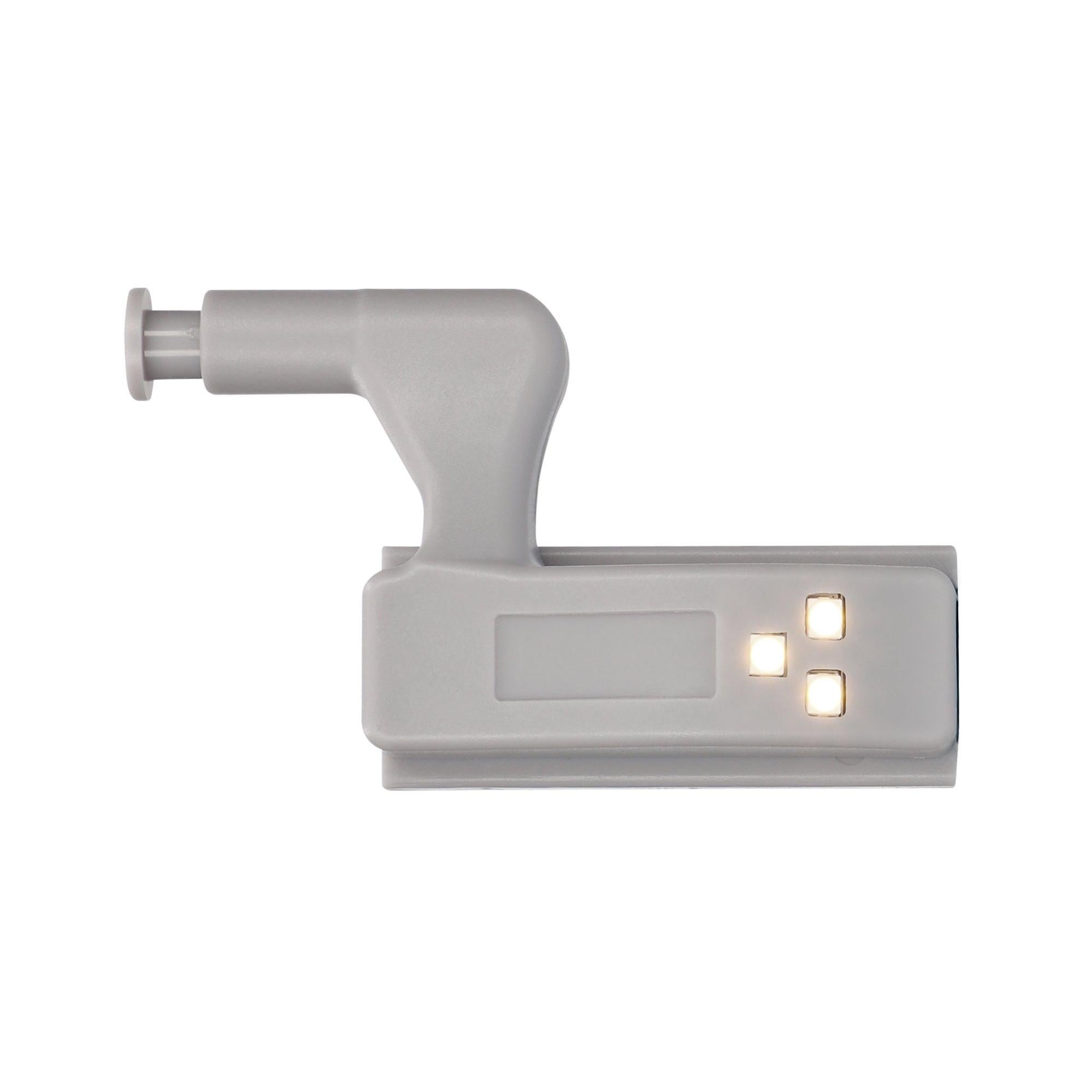 Kit de 4 luces led bisagra contact 0.5w gris a pilas