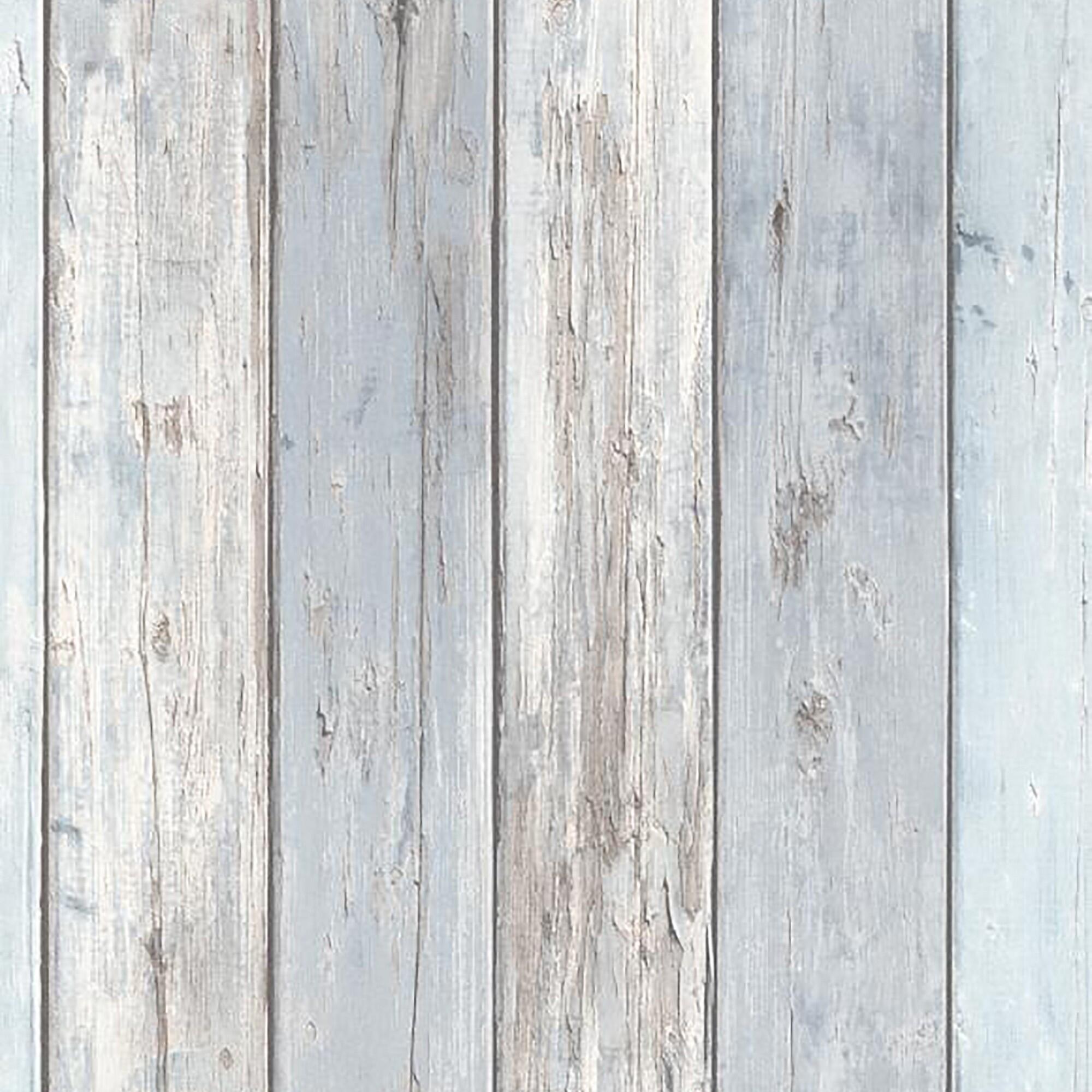 Papel pintado tablas de madera clara y blanca estilo nórdico - Portimao 6888
