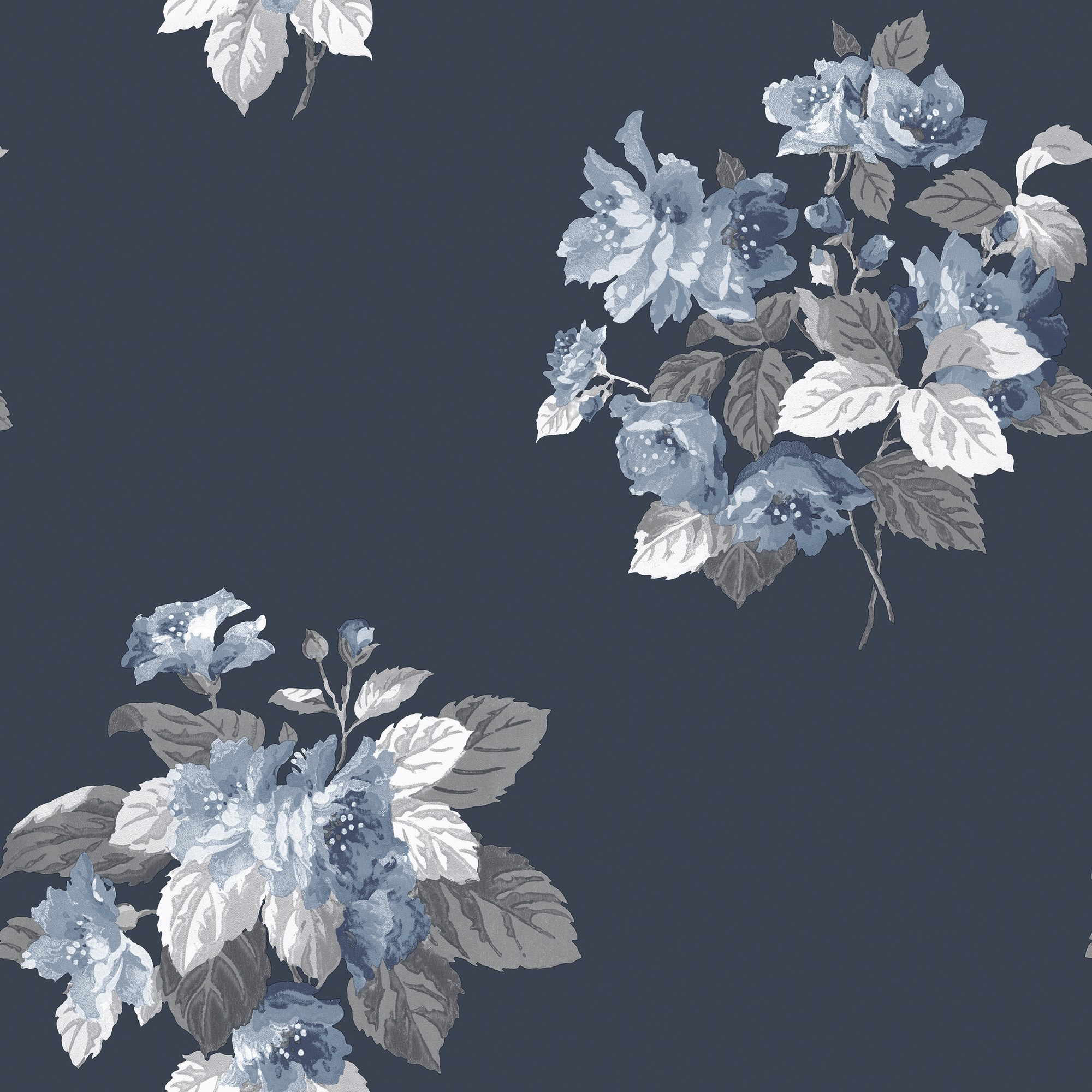 Papel pintado espumante floral jardín azul