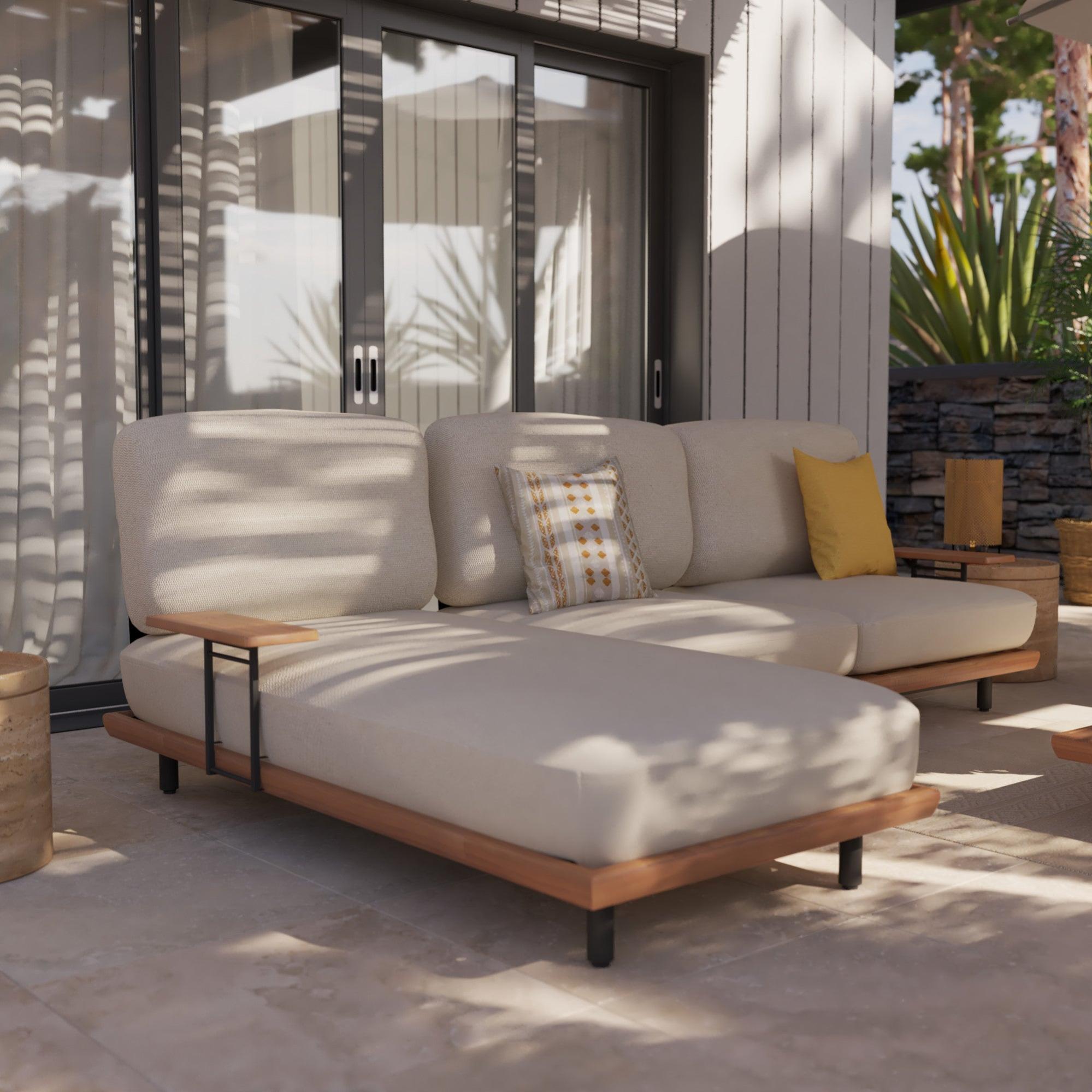 Sofá de jardín de teca naterial calisto beige de la marca NATERIAL