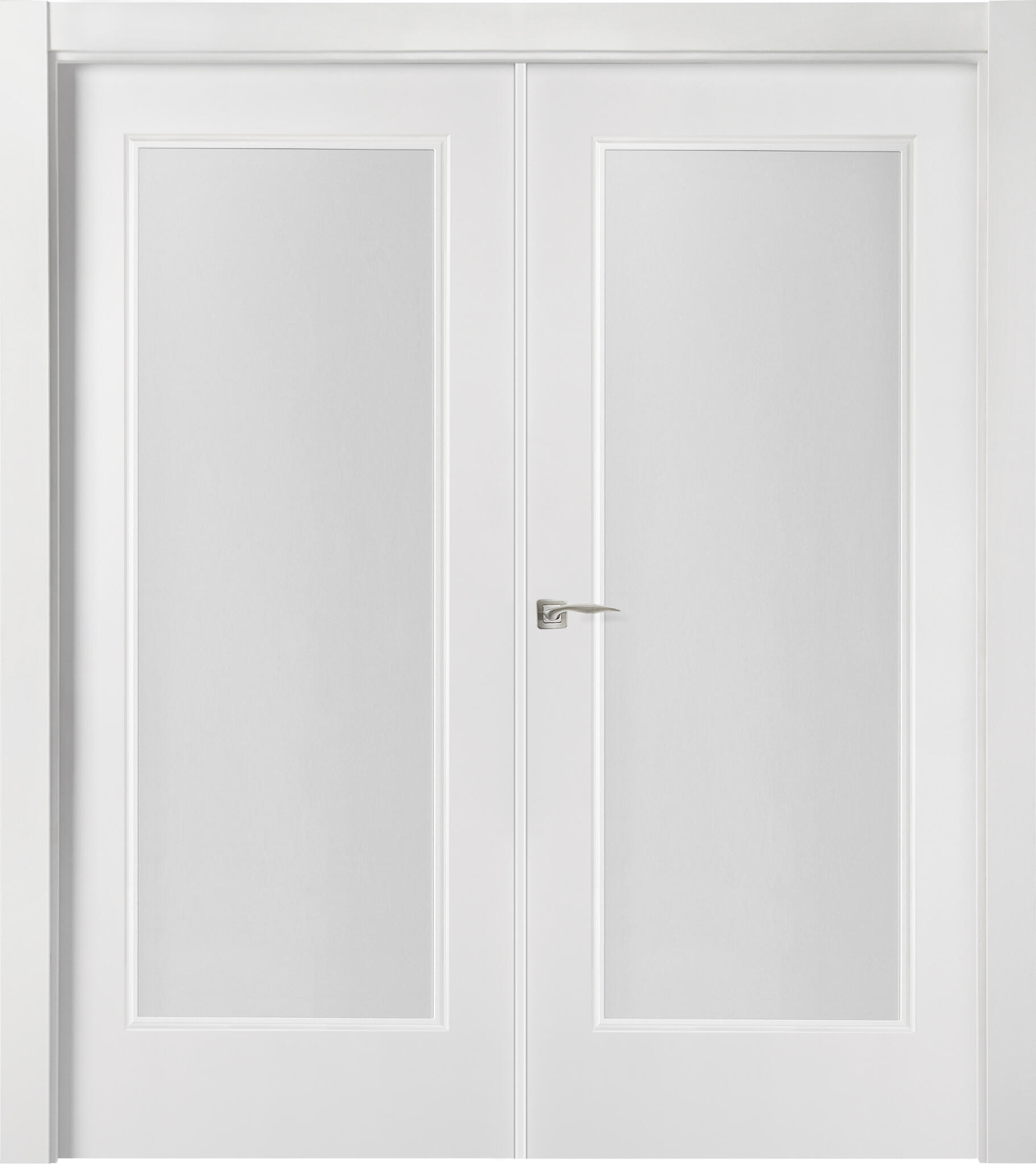 Puerta doble tacoma plus blanco apertura derecha con cristal de 9x125 cm