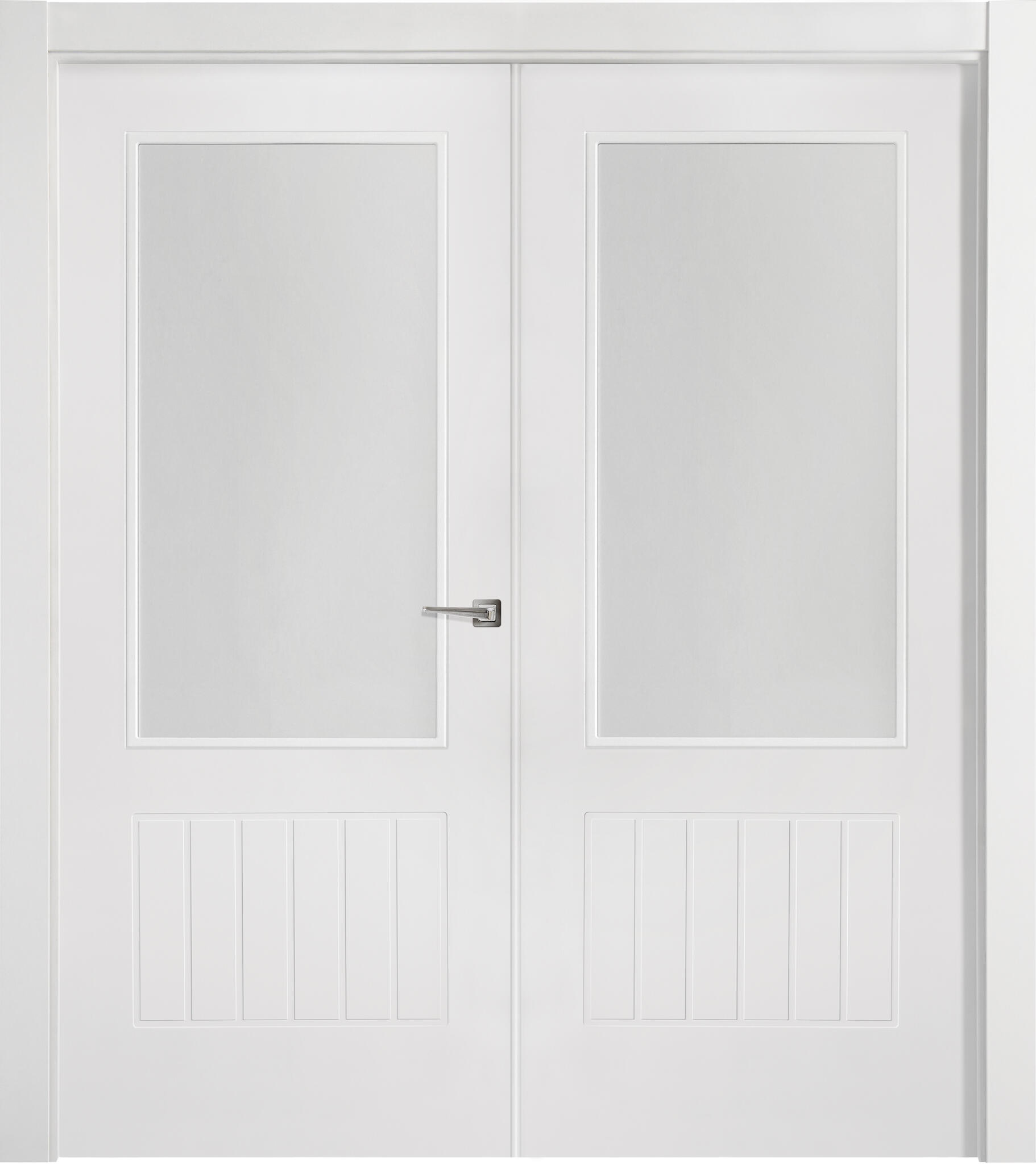 Puerta madison plus blanco apertura derecha con cristal de 145 cm