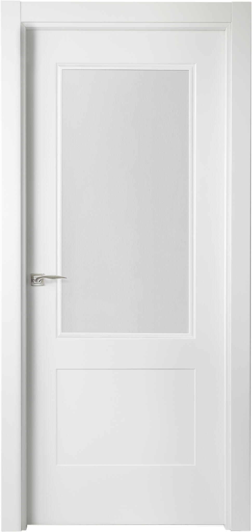 Puerta atlanta plus blanco apertura derecha con cristal de 9x72,5cm