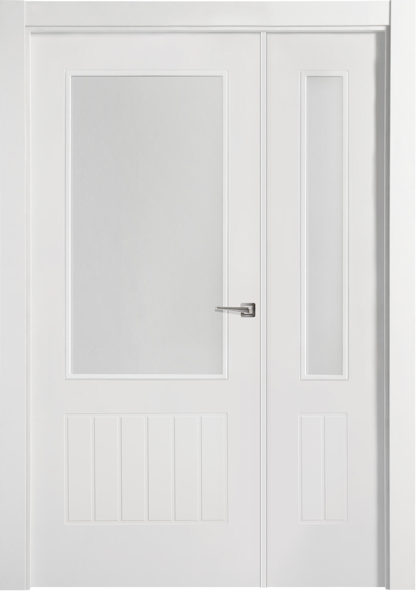 Puerta madison plus blanco apertura izqueirda con cristal 11x 125 cm