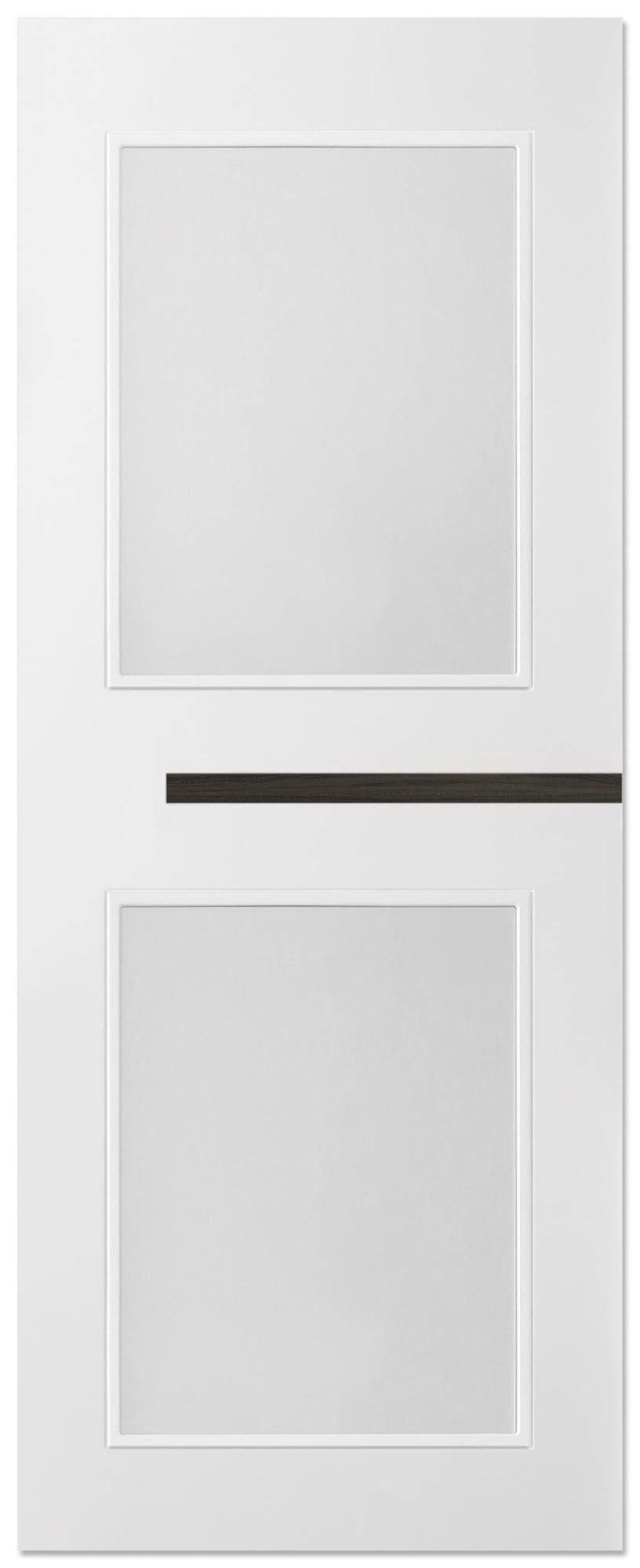 Puerta corredera denver carbón blanco con cristal de 72,5x203cm