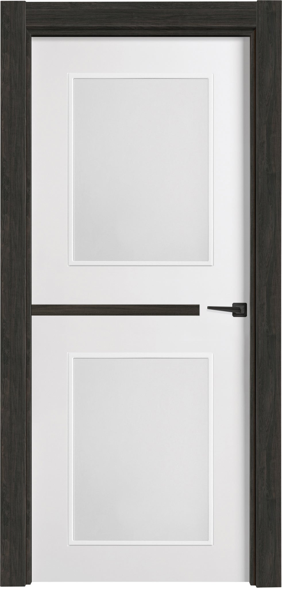 Puerta denver c-carbón blanco apertura izquierda con cristal mate de 82,5 cm