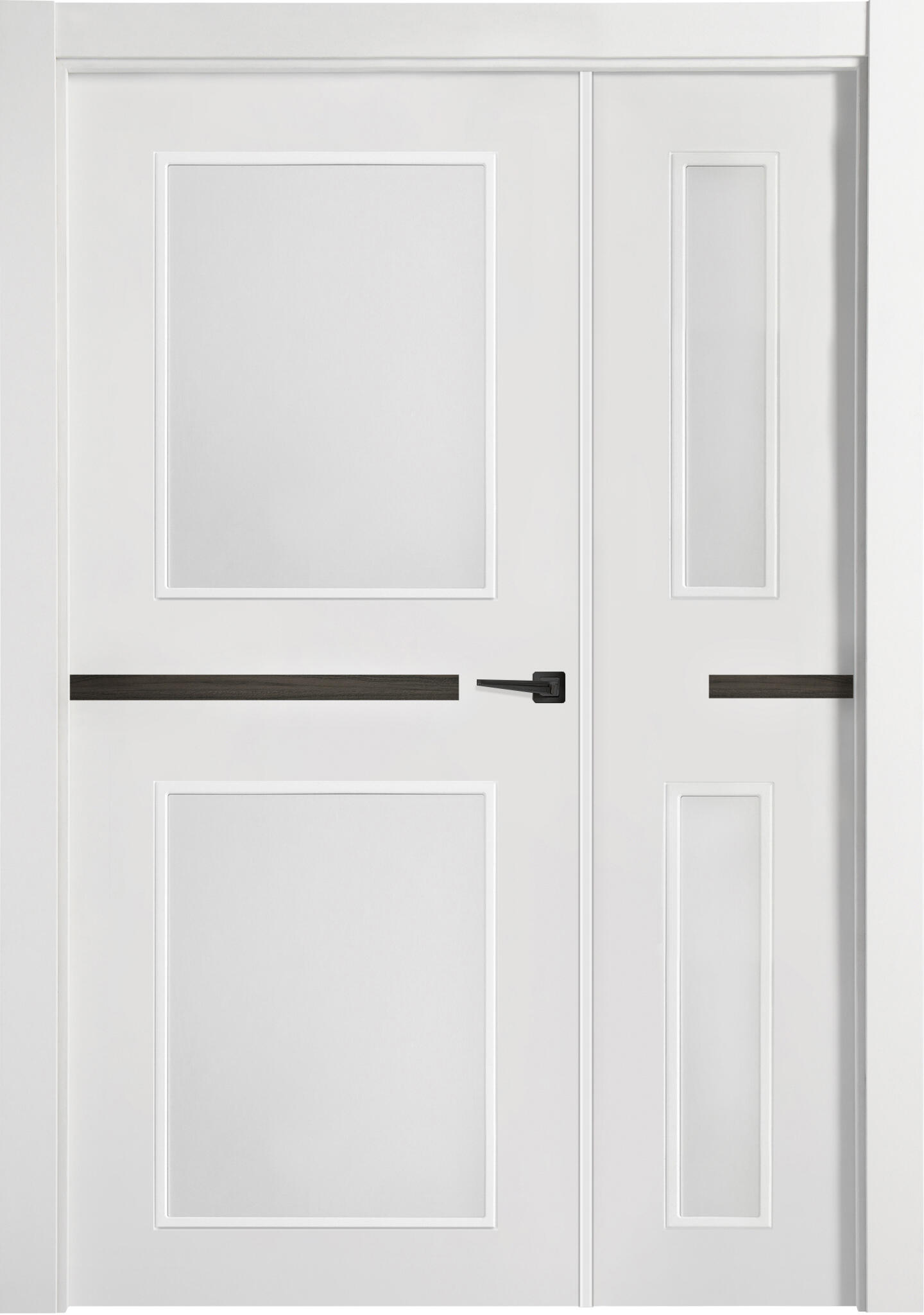 Puerta denver carbón blanco apertura izquierda con cristal de 11x125 cm de la marca Sin marca