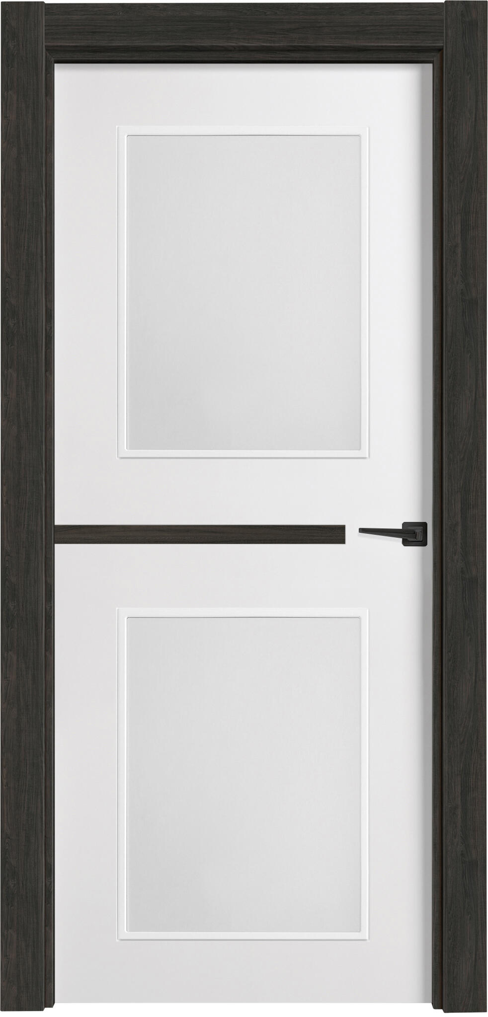 Puerta denver c-carbón blanco apertura izquierda con cristal mate de 9x82,5 cm