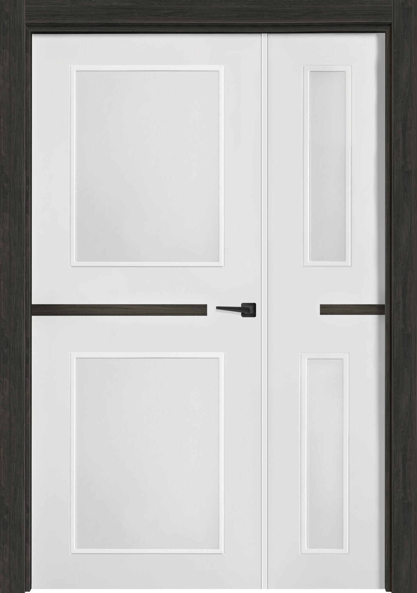 Puerta doble denver c-carbón izquierda con cristal mate de 11x105cm de la marca Sin marca
