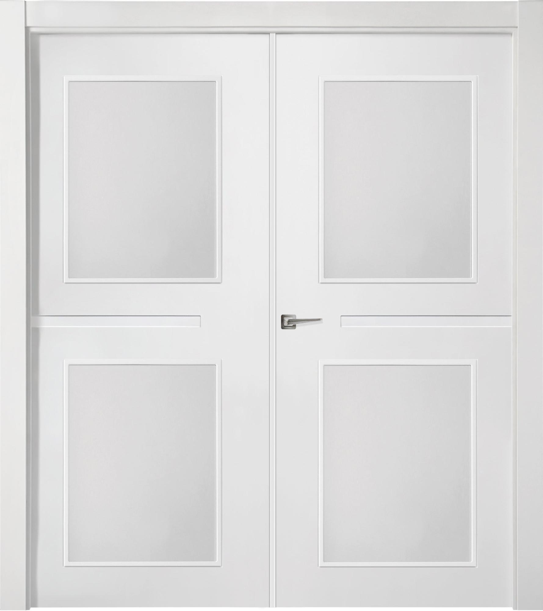 Puerta interior abatible denver bl blanco line apertura izda con cristal 125cm