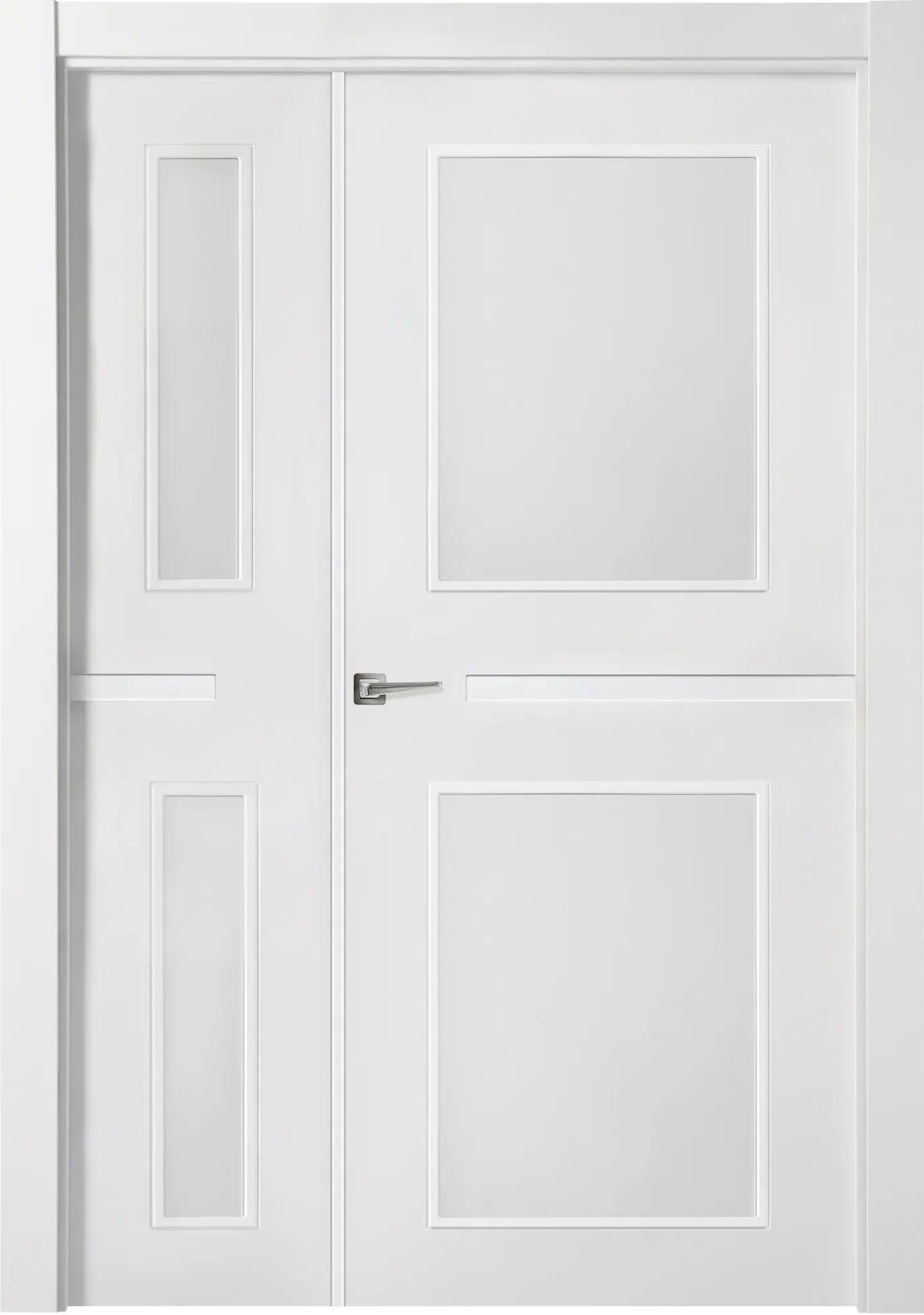 Puerta denver blanco apertura derecha con cristal de 9x125 (82,5+42,5) cm