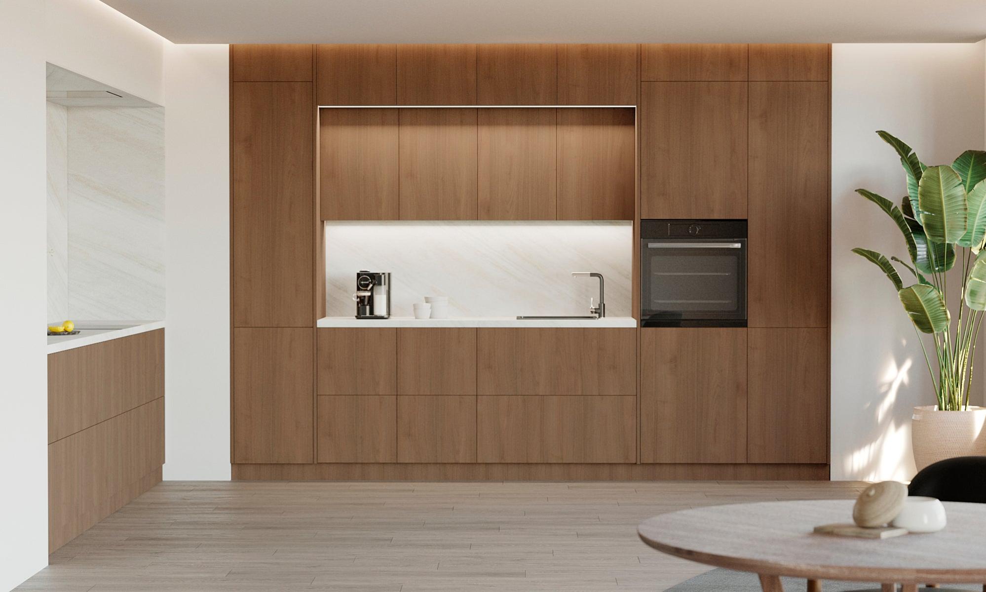 Puerta para mueble de cocina atenas nocce claro h 51.2 x l 60 cm