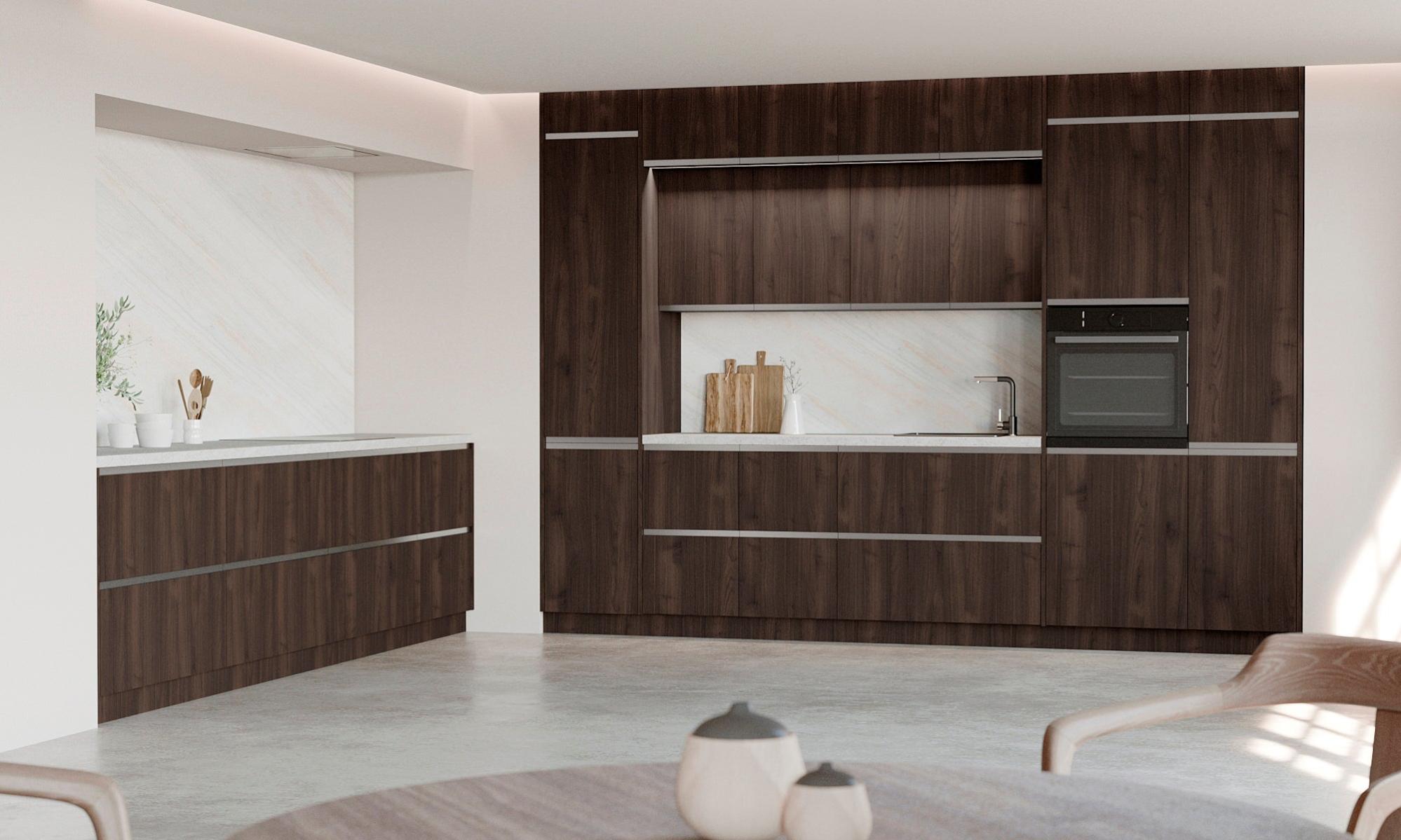 Frente de cajón mueble de cocina DELINIA iD Mikonos nocce oscuro 45x25