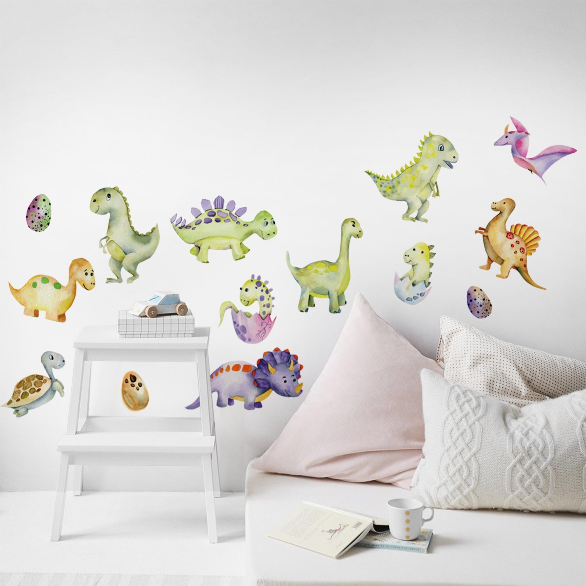 Sticker decorativo multicolor plage infantil dinosaurios de 24x68cm