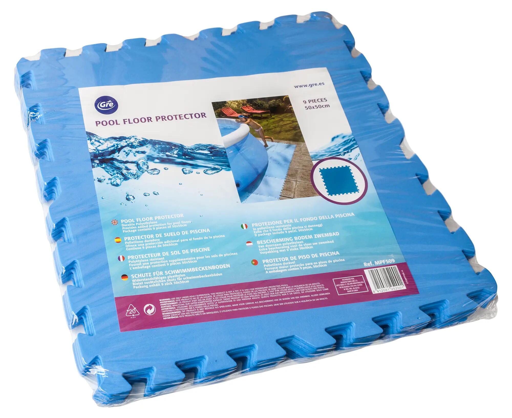 Pack 9 piezas de suelo protector EVA para piscinas elevadas 50x50