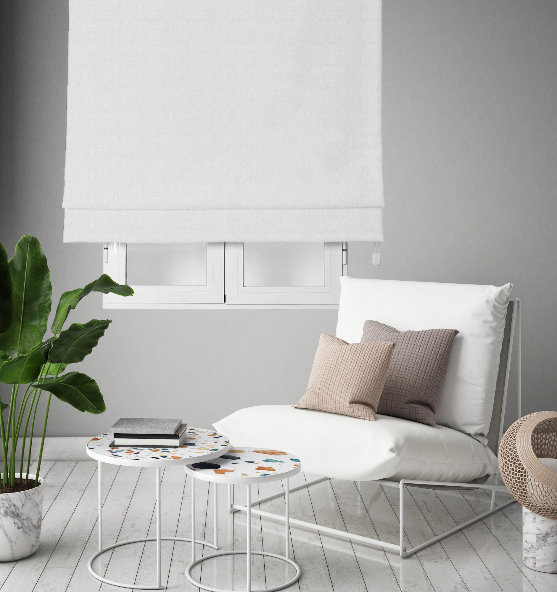 Estor plegable paqueto blacksun blanco de 105x250 cm