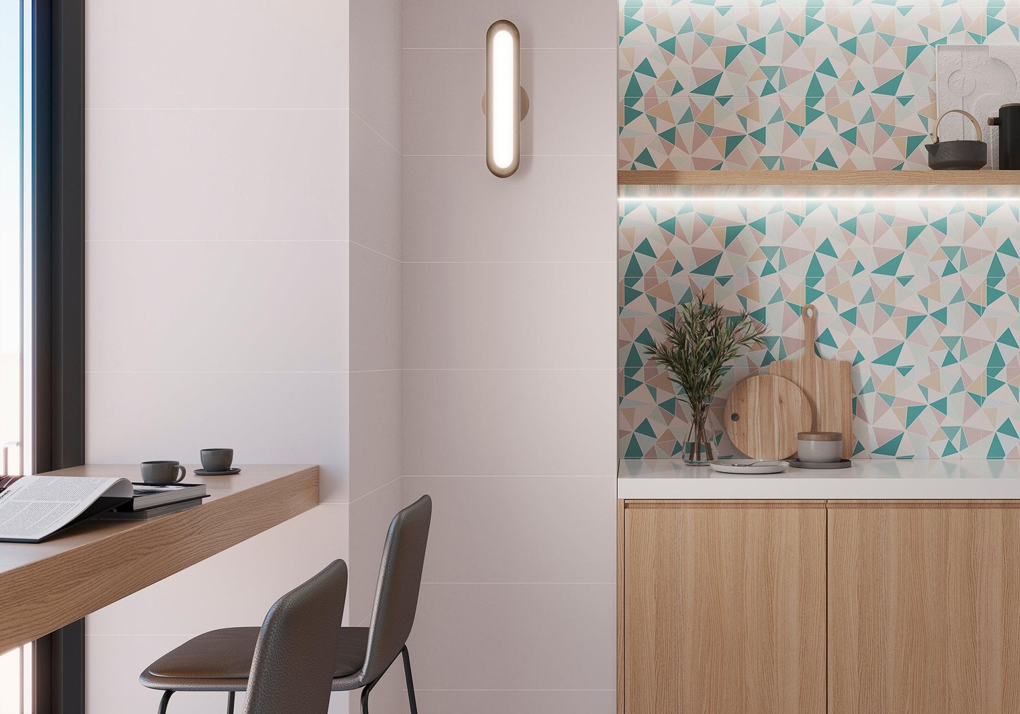 Azulejo porcelánico efecto liso rosa mate 31.6x63.7 cm Studio | Leroy ...