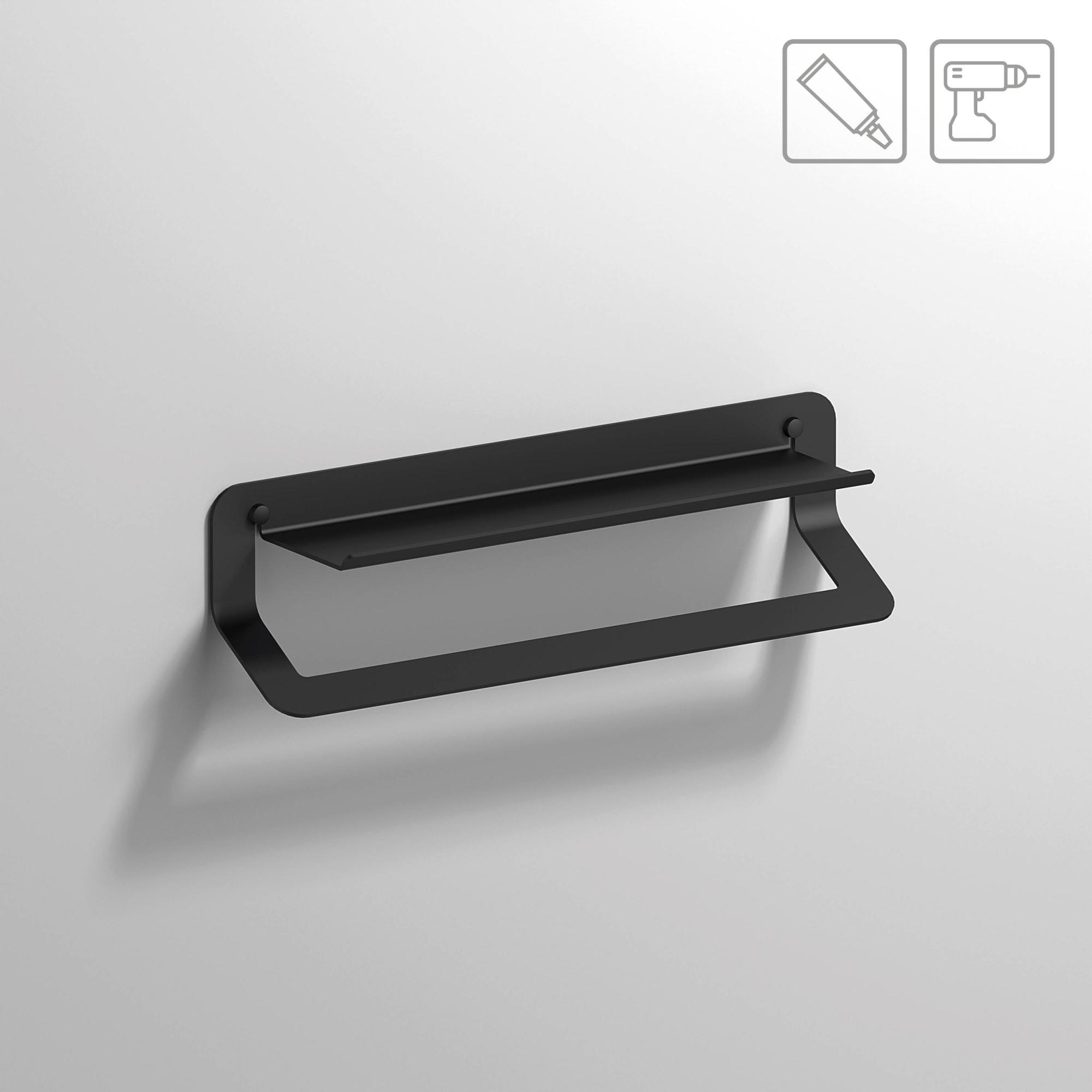 Toallero quick negro pintado 4.5x12.8 cm de la marca CREABATH