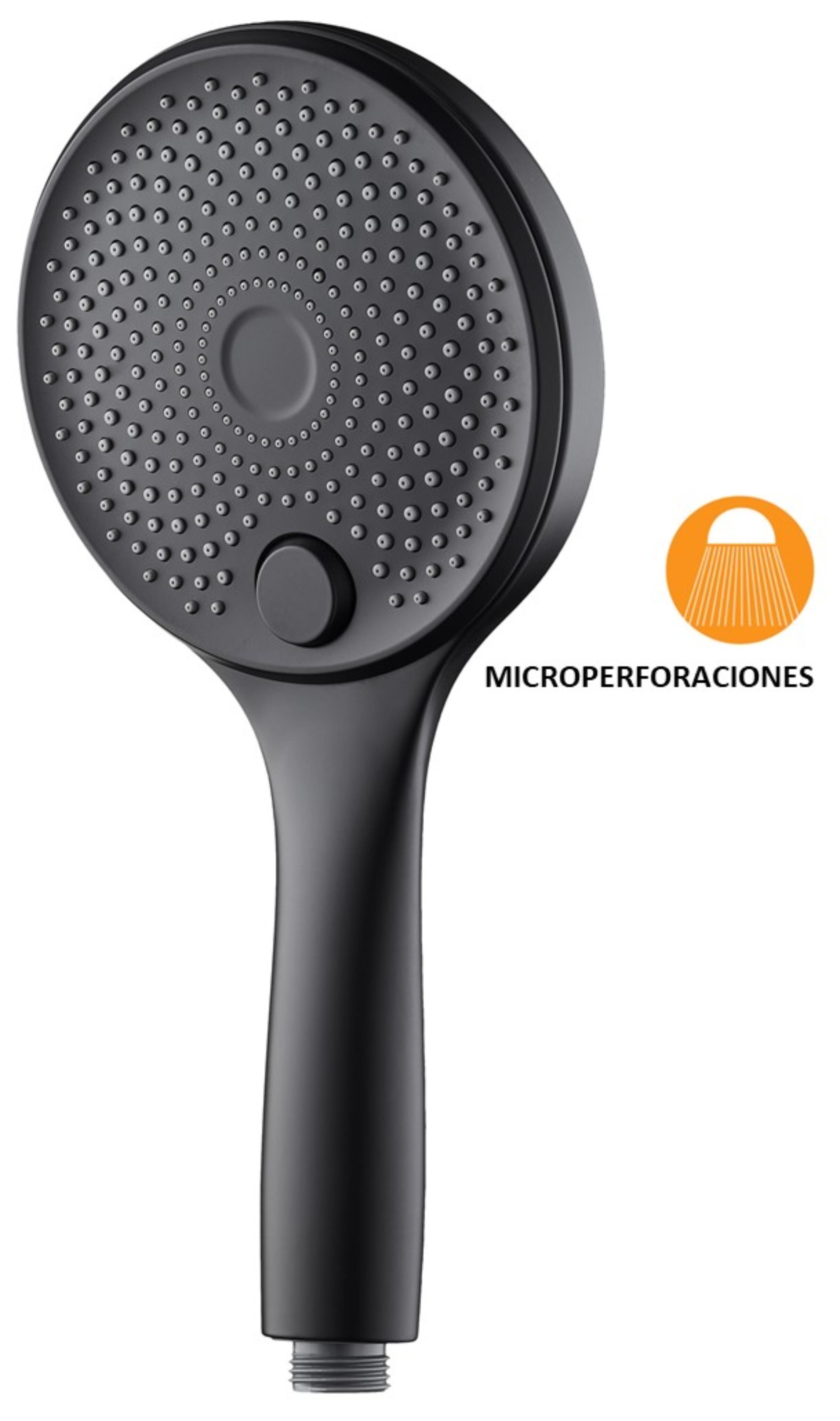 Alcachofa de ducha edouard rousseau microperforacion negro con 3 funciones